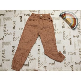   H§M 6-7 év 122 cm világosbarna, pöttyös, vékony anyagú lány pull on jogger újszerű,hibátlan