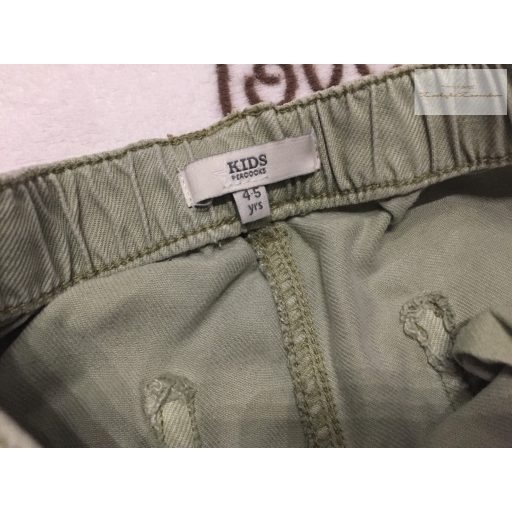 Peacoks Kids 4-5 év 104-110 cm halvány zöld, oldalt zsebes puha anyagú fiú nadrág - újszerű,hibátlan