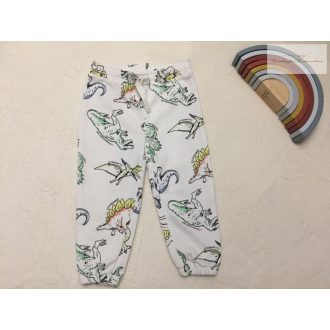   Primark 2-3 év 98 cm fehér, színes dinó mintás pamut fiú nadrág- új, szettet bontottam