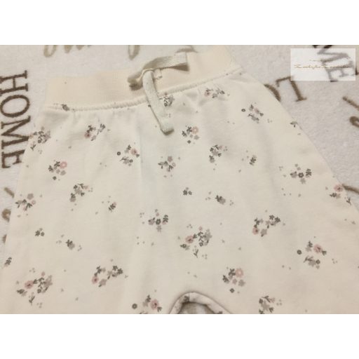 George 3-6 hó 62-68 cm bézs,  apró virágmintás puha  pamut lány nadrág -újszerű,hibátlan