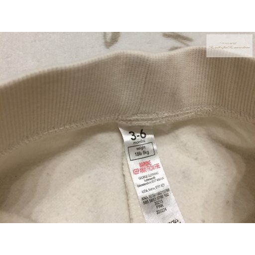 George 3-6 hó 62-68 cm bézs,  apró virágmintás puha  pamut lány nadrág -újszerű,hibátlan