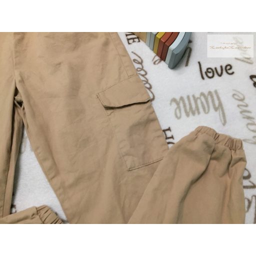 New Look 915 12 év 152 cm világosbarna oldalt zsebes paperbag derekú nadrág - újszerű,hibátlan