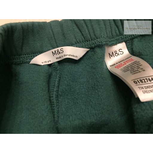 M§S 9-10 év 134-140 cm zöld pamut fiú nadrág-újszerű,hibátlan 