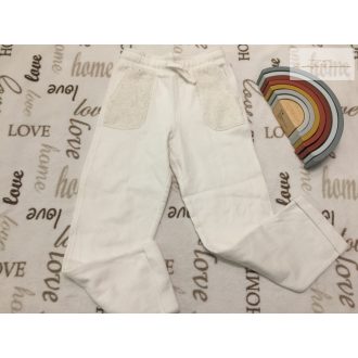   Primark 7-8 év 128 cm fehér, bolyhos belsejű vastagabb pamut lány nadrág -új, csak lecímkézve-