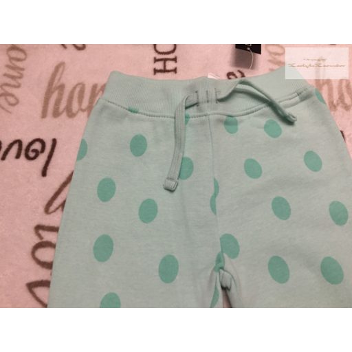 Dunnes 3-4 év 104 cm halvány zöld, pöttyös puha pamut lány  nadrág -  új, címkés