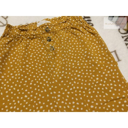 Primark 2-3 év 98 cm sárga, fehér pöttyös vékony pamut lány basa nadrág- - újszerű,hibátlan