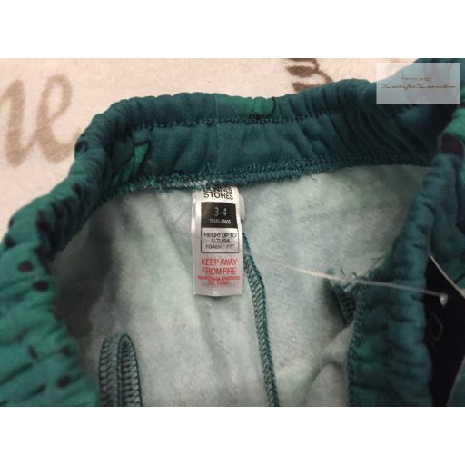 Dunnes 3-4 év 104 cm zöld, krokodil mintás vastagabb pamut fiú szabadidő  nadrág  -  új, címkés
