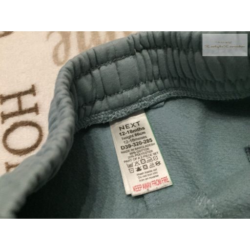 Next 12-18 hó 80-86 cm kék puha pamut fiú nadrág/ jogger- újszerű, hibátlan
