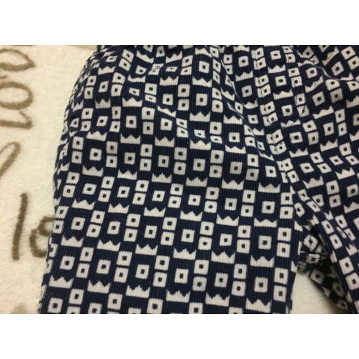 John Lewis 9 - 12 hó 80 cm kék - fehér puha mikrokord pamut béléses lány nadrág- újszerű, hibátlan