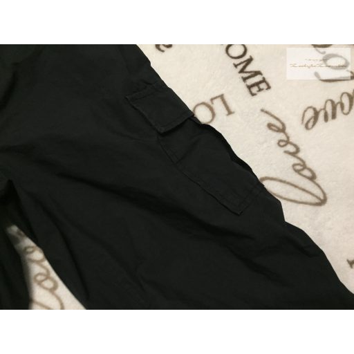 GAP 10 év (L) 140 cm fekete, vékony anyagú oldalt zsebes parachute nadrág - újszerű,hibátlan