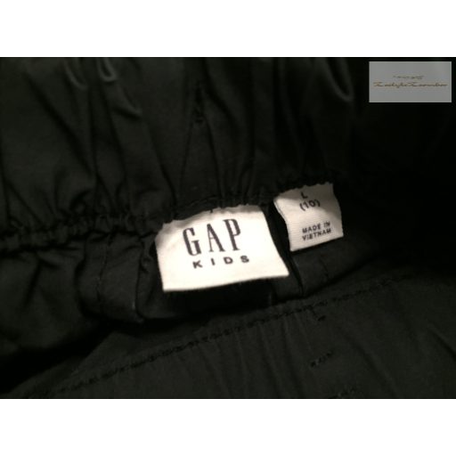 GAP 10 év (L) 140 cm fekete, vékony anyagú oldalt zsebes parachute nadrág - újszerű,hibátlan
