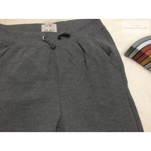 Zara 9-10 év 140 cm sötétszürke, hurkolt pamut fiú nadrág - újszerű,hibátlan