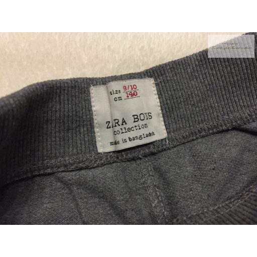 Zara 9-10 év 140 cm sötétszürke, hurkolt pamut fiú nadrág - újszerű,hibátlan