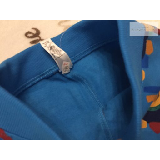 Dunnes 9-12 hó 80 cm k. ék színes dinó mintás puha pamut fiú szabadidő nadrág-   új, címkés