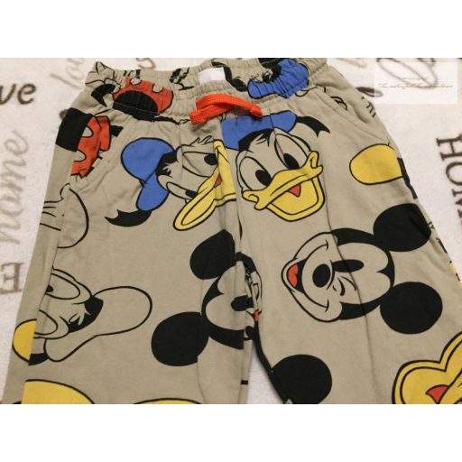 Disney 6-7 év  122 cm Donald-Mickey mintás puha pamut fiú szabadidő nadrág- újszerű,hibátlan