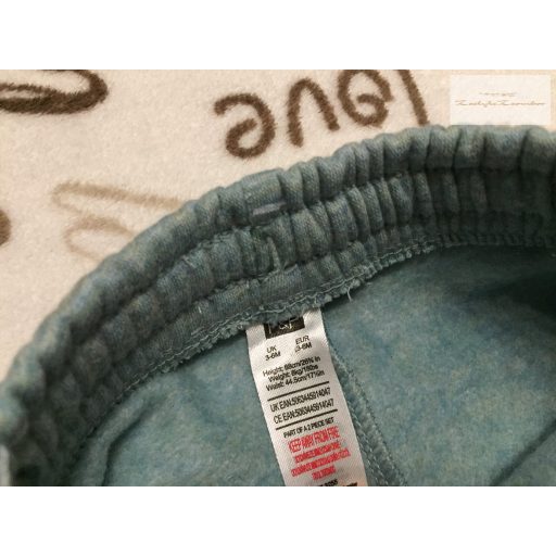 F§F 3-6 hó  68 cm 8 kgzöld, munkagép  mintás vastagabb pamut fiú nadrág - újszerű,hibátlan
