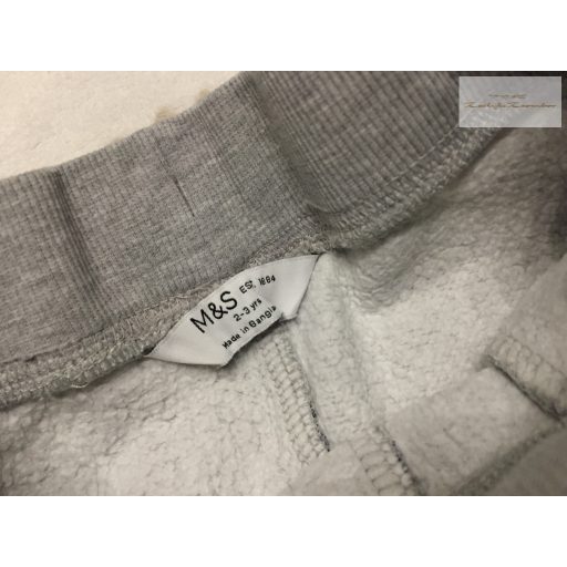 M§S 2 - 3 év 92-98 cm szürke, pingvin mintás pamut fiú nadrág- újszerű,hibátlan