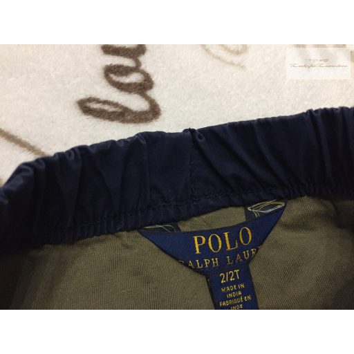 Ralph Lauren 18-24 hó 92 cm kék - zöld pamut béléses fiú nadrág - újszerű, hibátlan