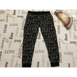   M§S 5-6 év 116 cm fekete, Superhősök fej mintás pamut fiú nadrág/ jogger .- újszerű,hibátlan