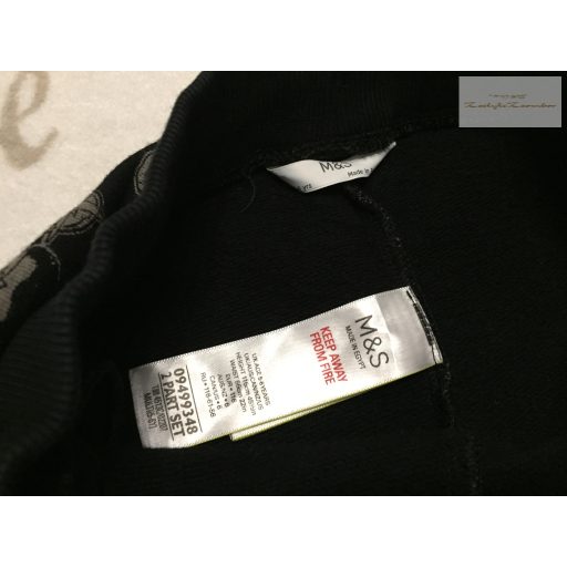 M§S 5-6 év 116 cm fekete, Superhősök fej mintás pamut fiú nadrág/ jogger .- újszerű,hibátlan