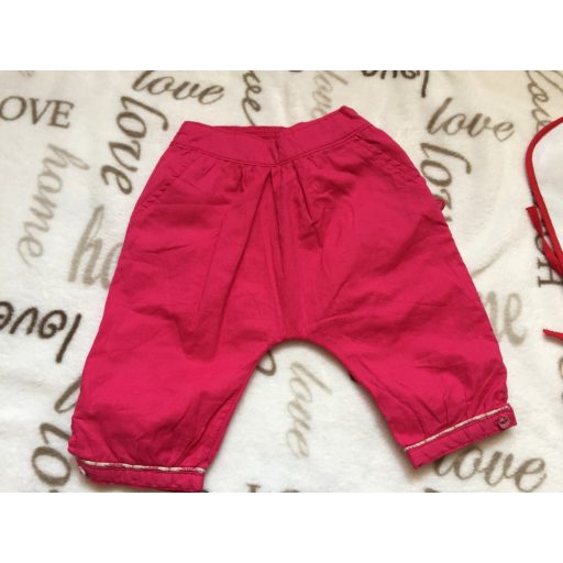 Obaibi 3-6 hó 68 cm erős rózsaszín vékony nyári ülepes-zsebes lány nadrág