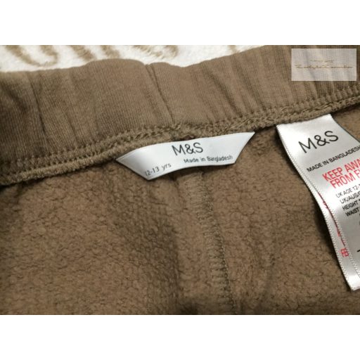 M§S 12-13 év 158 cm barna, puha pamut bő szabású nadrág - újszerű,hibátlan