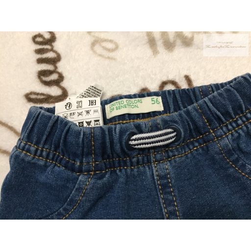 Benetton 56 cm Miffy nyuszi mintás farmer hatású pamut nadrg - újszerű,hibátlan