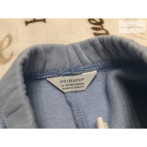 Primark 12-13 év 158 cm világoskék, rózsaszín feliratos bolyhozott belsejű vastagabb pamut lány szabadidő nadrág- újszerű,hibátlan