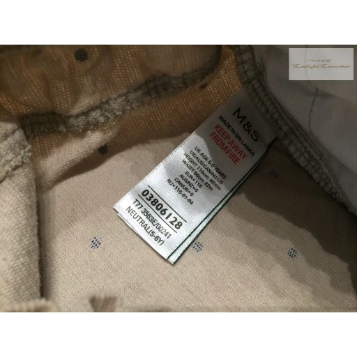 M§S 5-6 év 116 cm világosbarna, pöttyös vékony puha mikrokord lány nadrág- újszerű,hibátlan