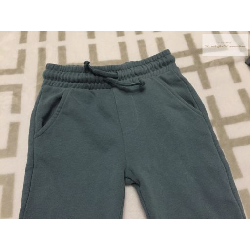 F§F 2-3 év 92-98 cm zöld puha pamut fiú nadrág/ jogger- újszerű,hibátlan