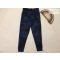 M§S 6-7 év 122 cm kék - fekete mintás puha pamut fiú nadrág/ jogger-  újszerű,hibátlan