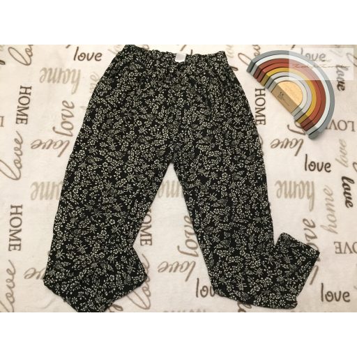 Next 12 év 152 cm fekete, fehér virágmintás pamut lány nadrág  újszerű