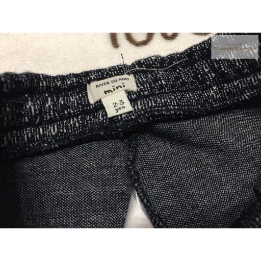 River Island 2-3 év 92-98 cm fekete-fehér melíros pamut fiú elegánsabb hatású nadrág - újszerű,hibátlan