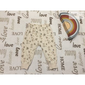   PL Baby 9-12 hó 80 cm  nyuszi - virágmintás pamut  lány nadrág - újszerű,hibátlan