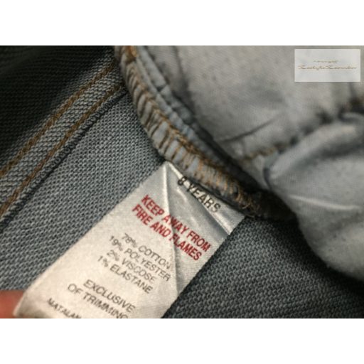 Matalan 8 év 128 cm  egyenes szabású puha pamutos farmer fiú nadrág- újszerű,hibátlan