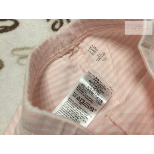 Baby GAP 3-6 hó 68 cm rózsaszín csíkos pamut lány nadrág- újszerű,hibátlan