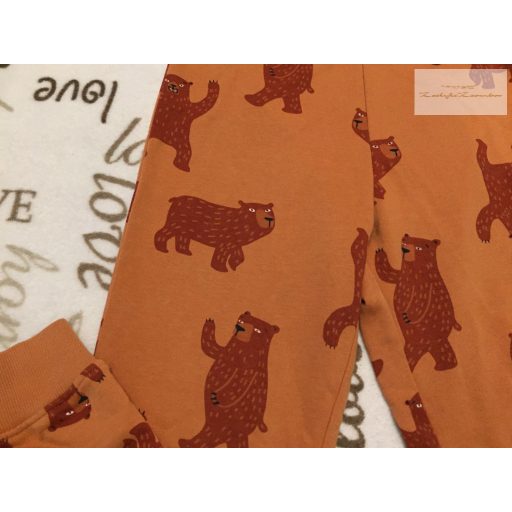 H§M 7-8 év 128 cm barna, maci mintás  pamut fiú jogger / nadrág - újszerű,hibátlan