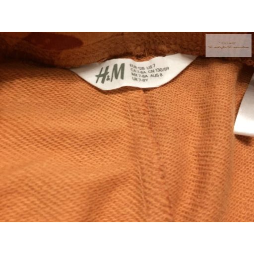 H§M 7-8 év 128 cm barna, maci mintás  pamut fiú jogger / nadrág - újszerű,hibátlan