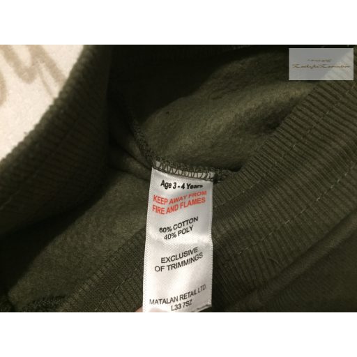 Matalan 3-4 év 98-104 cm sötétzöld, puha pamut fiú nadrág -új, szettet bontottam