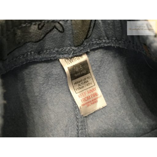 Dunnes 4-5 év 110 cm kék, színes zsiráf -oroszlán- elefánt mintás pamut fiú szabadidő nadrág  - újszerű,hibátlan