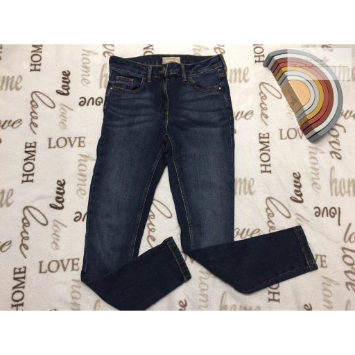 Next 11 év 146 cm  sötétkék pamutos farmer fiú nadrág  - újszerű,hibátlan