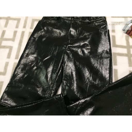 Primark 9-10 év 134-140 cm fekete bőr hatású lány nadrág - újszerű,hibátlan