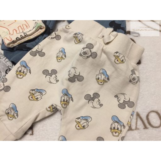 Disney és Primark 0-3/ up to 3 hó 56-62 cm MickeyTigris- Pluto- állat mintás pamut fiú nadrág szett 4 db - újszerű,hibátlan