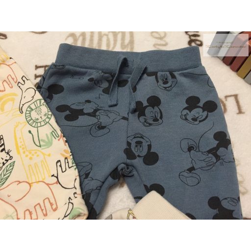 Disney és Primark 0-3/ up to 3 hó 56-62 cm MickeyTigris- Pluto- állat mintás pamut fiú nadrág szett 4 db - újszerű,hibátlan