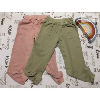   River Island 8 év 128 cm khaki és világos tégla színű puha pamutos nadrág szett - újszerű,hibátlan
