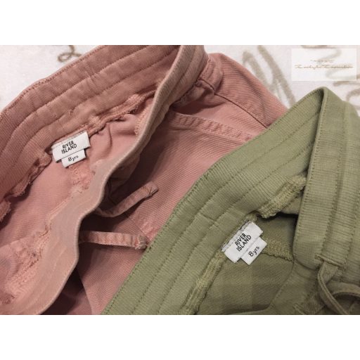 River Island 8 év 128 cm khaki és világos tégla színű puha pamutos nadrág szett - újszerű,hibátlan