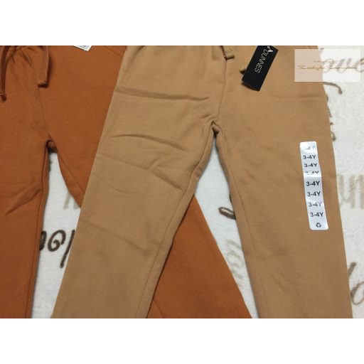 Dunnes 3-4 év 104 cm világos és sötét barna puha pamut fiú szabadidő nadrág szett 2 db  -  új, címkés