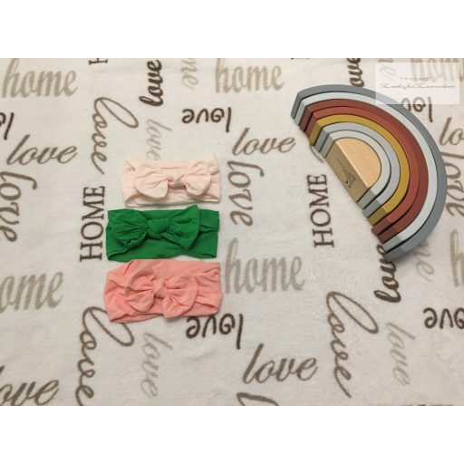 0-6 hó zöld és 2 db rózsaszín színű pamut lány hajpánt 3 db - újszerű,hibátlan