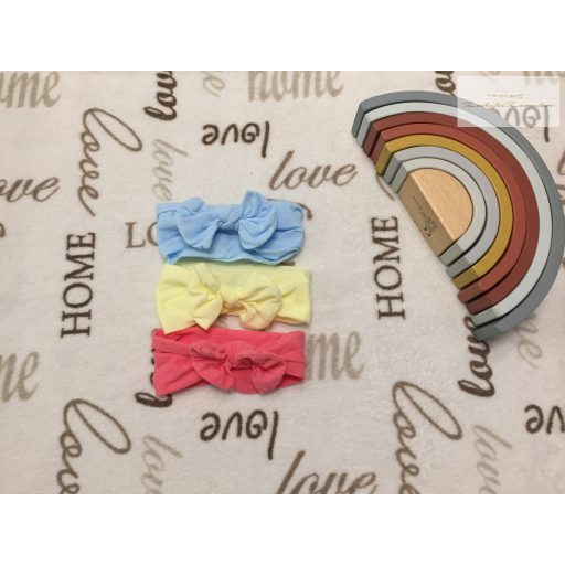 0-6 hó 3 színű pamut lány hajpánt - újszerű,hibátlan