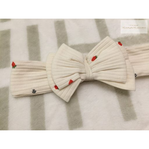 River Island 6-9 hó 68-74 cm bézs, eper mintás pamut lány hajpánt - újszerű,hibátlan